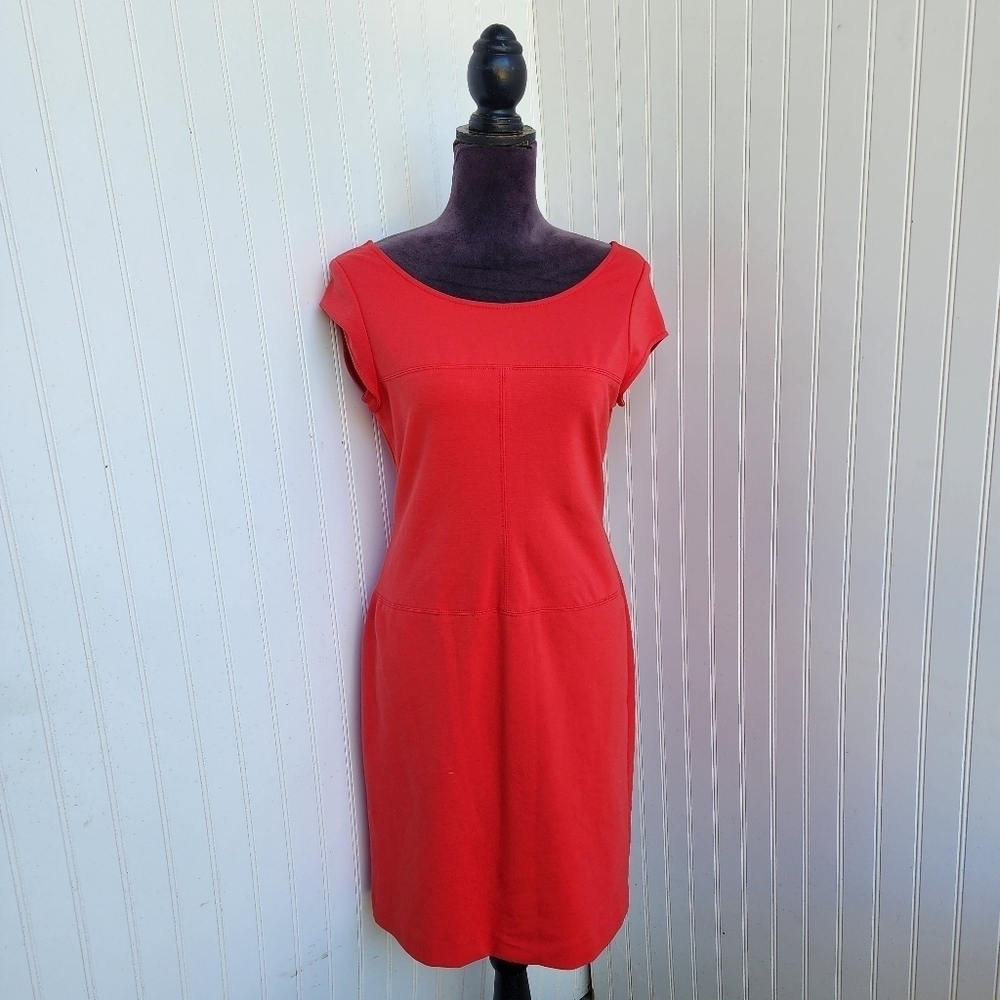 Banana Republic Red Cap-Sleeve Sheath Dress